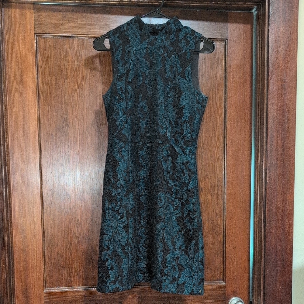 H&M Elegant Black and Teal Mini Dress